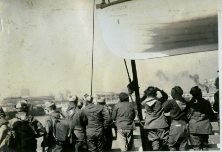Scouts taking ferry from SF to Sausalito, 1929