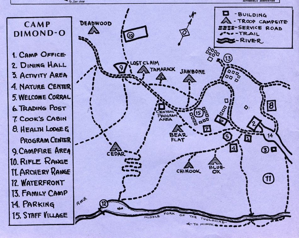 Dimond-O Camp Map, c 1974