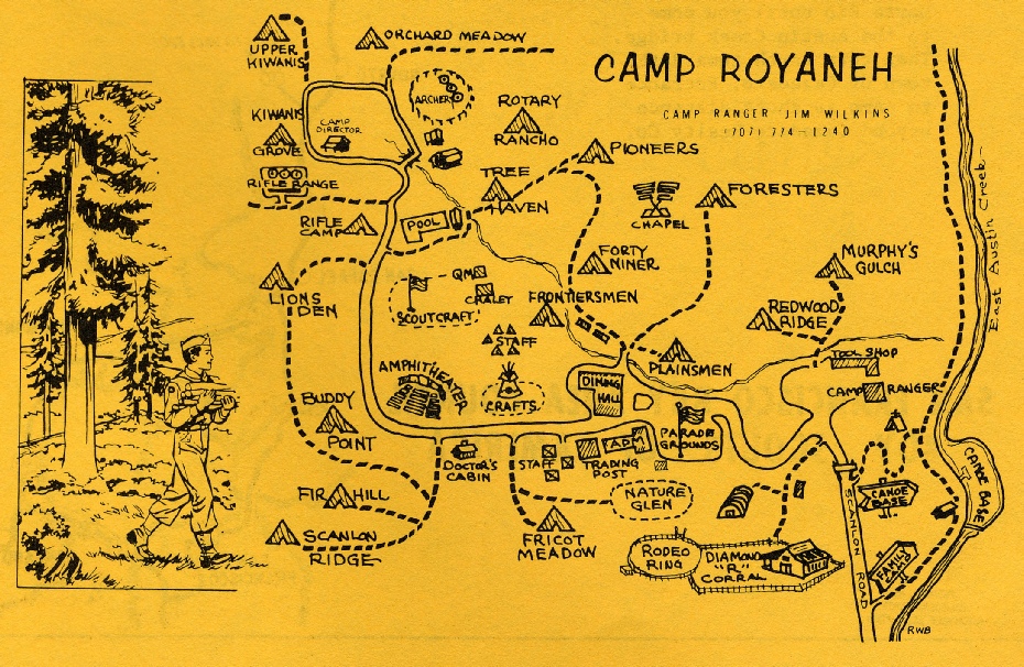 Camp Royaneh campsite map, 1966